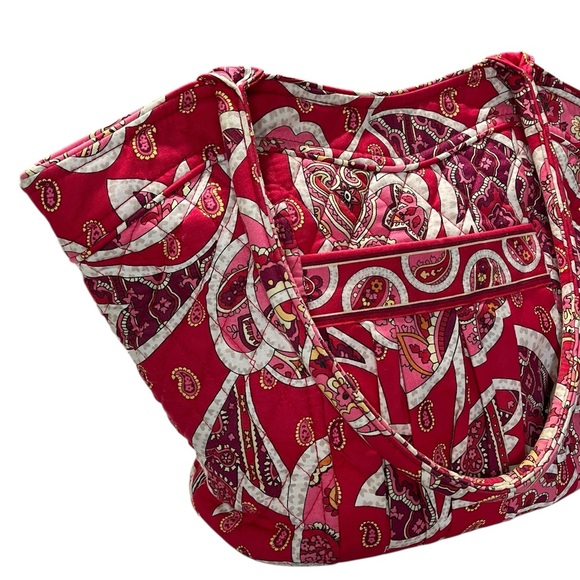 Vera Bradley Quilted Rosie Posie Red Heart Tote Bag/Purse - Picture 3 of 12